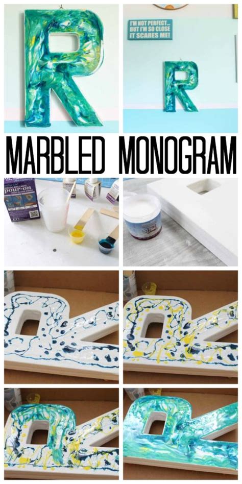 Marbled Monogram Adding Marbling With Resin Resin Crafts Blog