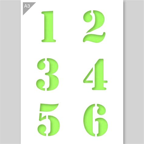 Large Number Stencil Numbers Stencil Stencil Font A3 Size Etsy