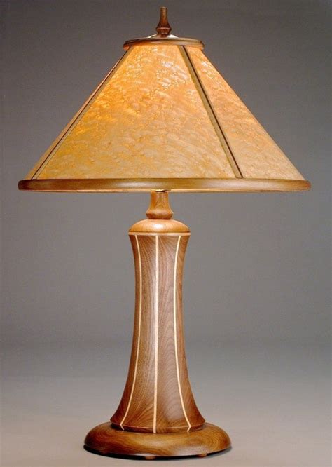 Items similar to Turned Wood Table Lamp with Translucent Wood Shade on Etsy
