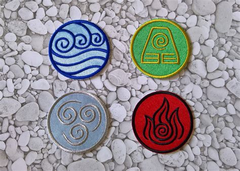 Avatar The Last Airbender Four Nations 4 Patches Sew On Air Etsy