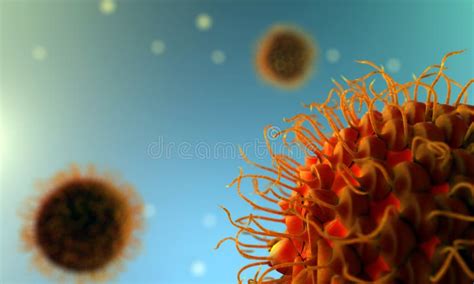 3d Illustration Of Viruses That Cause Infection Of The Body Stock