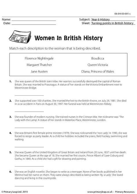 28 History Printable Worksheets Primary Leap Ideas History