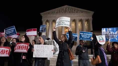 hundreds protest trump s supreme court pick the washington post