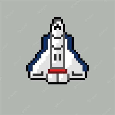 Premium Vector Spaceship With Pixel Art Style