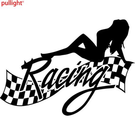 14cm10cm Sexy Lady Racing Finish Vinyl Decal Sticker Car Styling Funny
