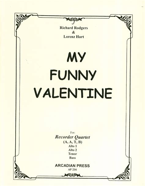 My Funny Valentine From Richard Rodgers Buy Now In The Stretta Sheet