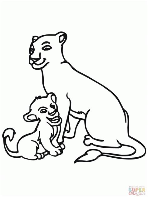 Baby Lion Coloring Pages Coloring Home