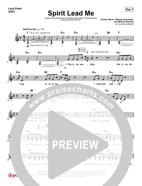 Spirit Lead Me Sheet Music Pdf Influence Music Michael Ketterer