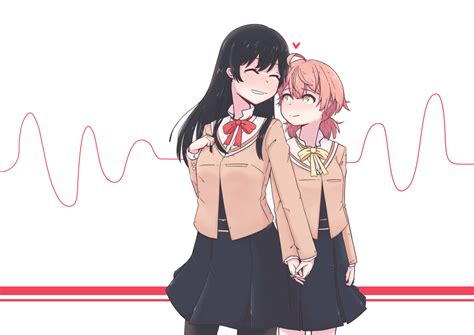 download anime lesbian heartbeat wallpaper