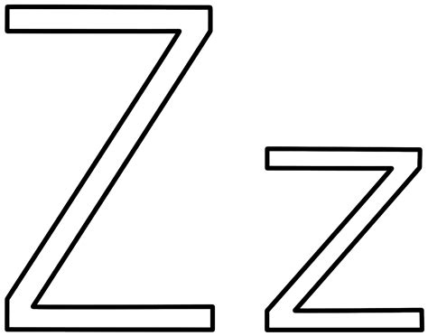 Letter Z Coloring Page Alphabet