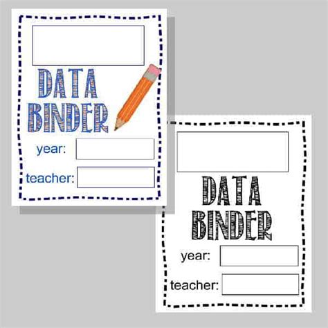 Student Data Binder Printables The Curriculum Corner 123