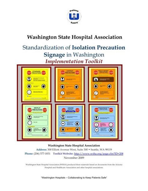 Isolation Precaution Signage Washington State Hospital Association
