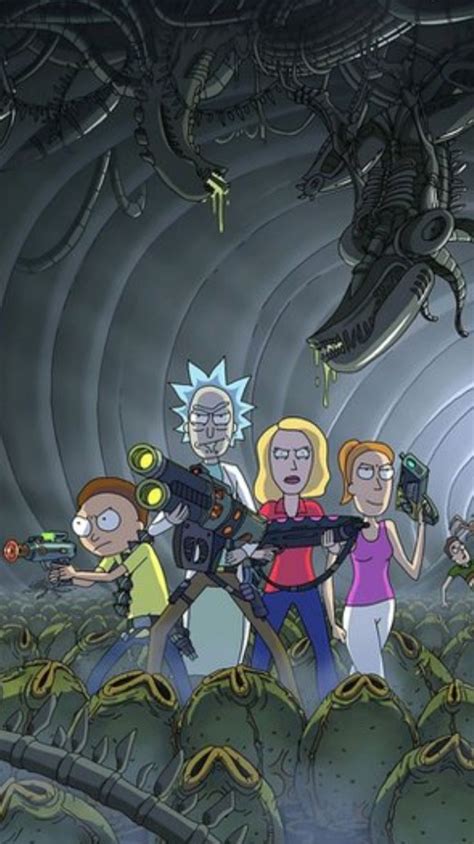 Rick And Morty X Aliens Wallpaper De Desenhos Animados Papeis De