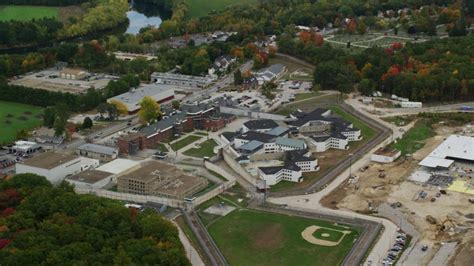 55k Stock Footage Aerial Video Orbiting New Hampshire State Prison