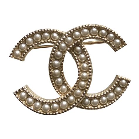 Chanel Chanel Pearl Gold Metal Cc Logo Brooch Pin Pins And Brooches Metal