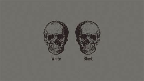 Two Human Skulls Illustration Skull Racism Monochrome Minimalism Hd