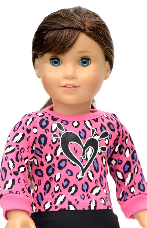 18 doll hot pink leopard heart t shirt the doll boutique