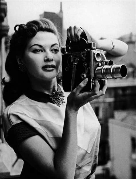 Canadian Actress Yvonne De Carlo Using A Bolex Cine Camera To Film