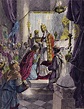 Charlemagne crowned Holy Roman Emperor by Pope Leo III, Rome, 800 stock ...