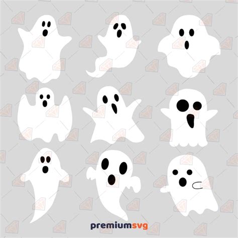 Ghost Svg Bundle Halloween Scary Ghost Clipart Cut Files Premiumsvg