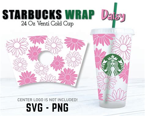 Daisy Svg Starbucks Cold Cup Starbucks Svg Cold Cup Wrap Etsy