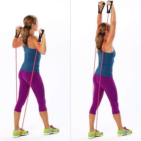 Overhead Tricep Extension Band Workout Resistance Band Exercises