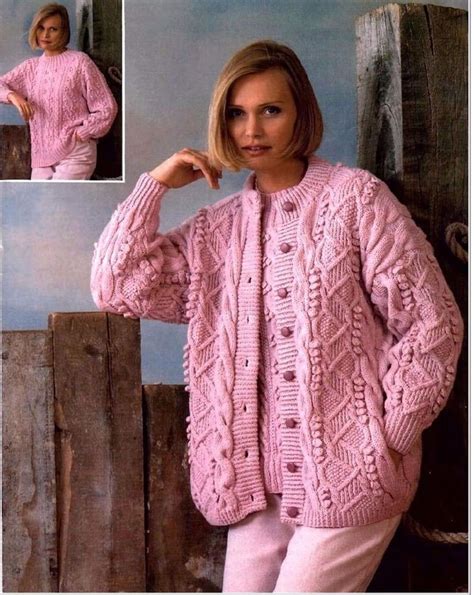 ladies round neck cardigan and sweater in aran or dk knitting pattern pdf 456 wendy aran