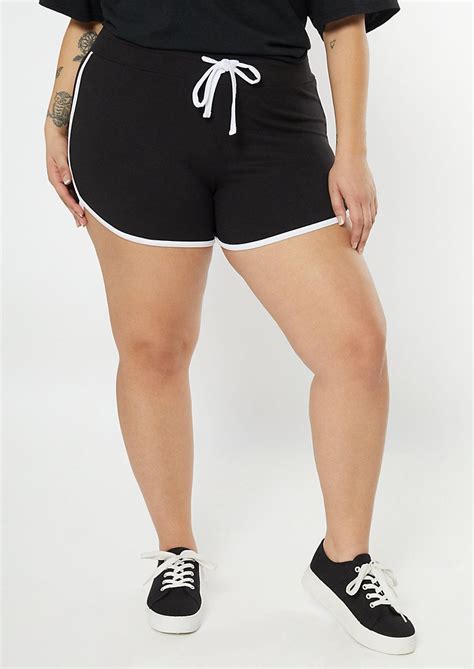 Plus Size Black High Waisted Super Soft Dolphin Shorts Dolphin Shorts