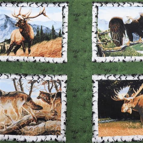Northwoods Wild Animals 23 Panel Windham Fabrics 2975