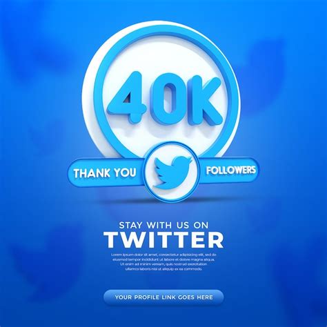 Premium PSD 40k Twitter Followers Celebration Banner For Use In