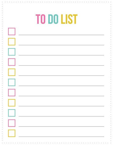 Cute Printable To Do List Template Free To Do List Checklist Template To Do Lists Printable