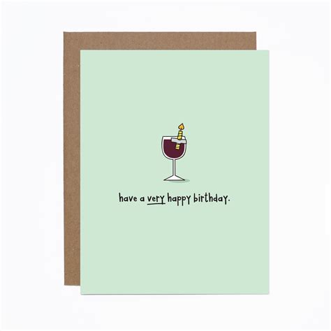 A Birthday Card With A Glass Of Wine