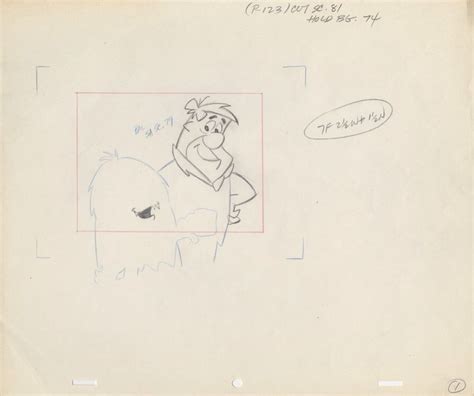 Production Layout Drawing Featuring Fred Flintstone From The Gruesomes