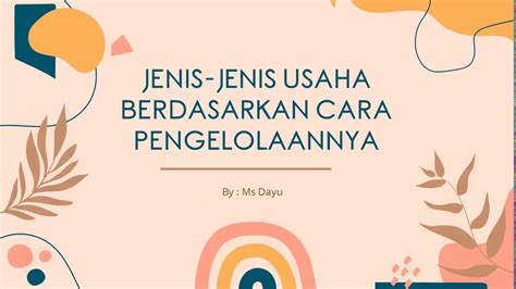 JENIS JENIS USAHA BERDASARKAN CARA PENGELOLAANNYA YouTube