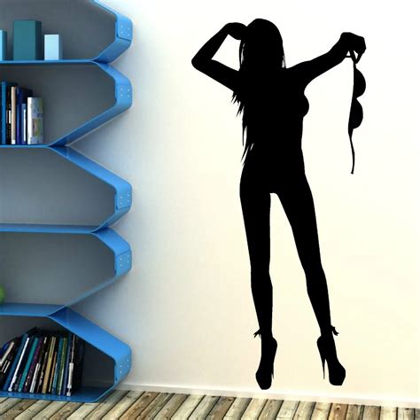 121cmx57cm sexy lady vinyl wall art room sticker decal silhouette woman standing black wall