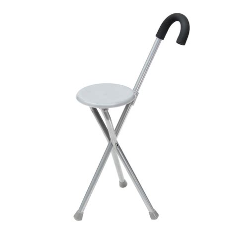 Collapsible and becomes extremely compact: Outdoor Travel Folding Stool Cane Chair Portable Tripod ...