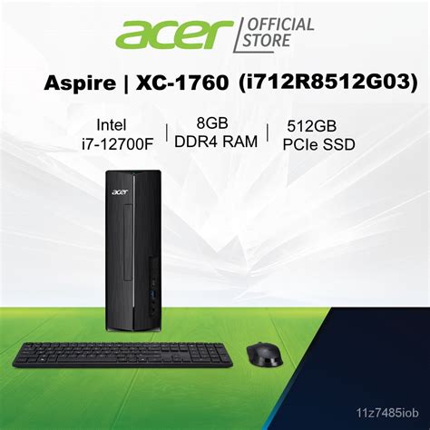 Acer Aspire Xc 1760 I712r8512g03 Desktop With Intel I7 12700f