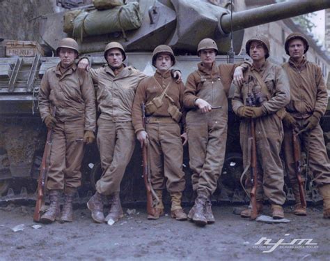 Crew Members Of The Us 823rd Tank Destroyer Battalion Company C Pose
