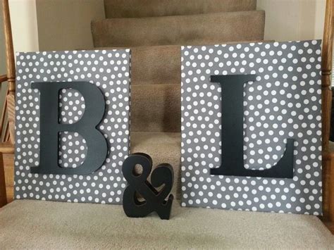 Initials On Fabric Wrapped Canvas Simple And Easy I Used Velcro To