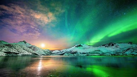 Aurora Northern Lights Durante A Noite 4k Natureza Hd Desktop Papel De