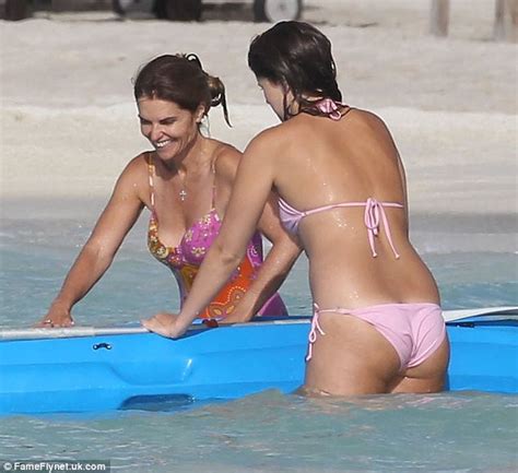Maria Shriver Shows Off Her Trim Figure In Pretty Printed Swimsuit As