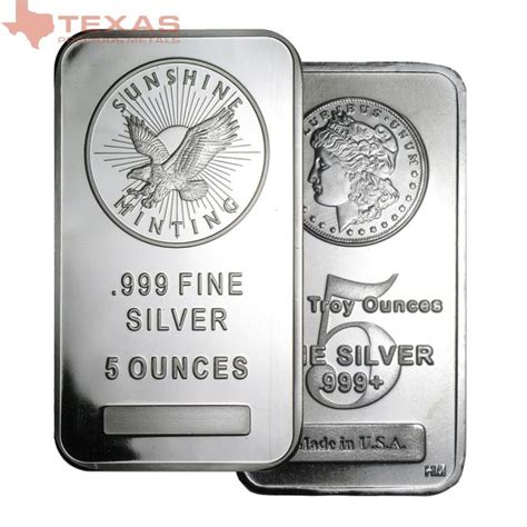 Miscellaneous Silver 5 Oz Bar L Texas Precious Metals