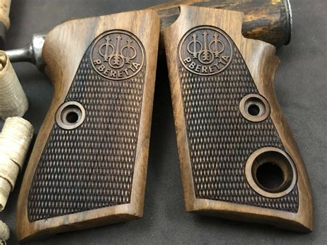 Beretta Model S Puma Grip Grips Turkish Walnut Wood Set
