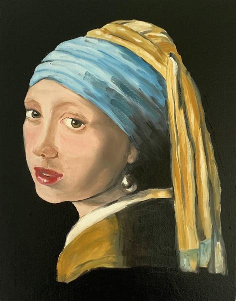 Girl With A Pearl Earring Painting By Terry Schulman Fine Art America