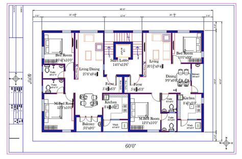 X Residence Bhk Apartment Layout Plan Dwg File Cadbull