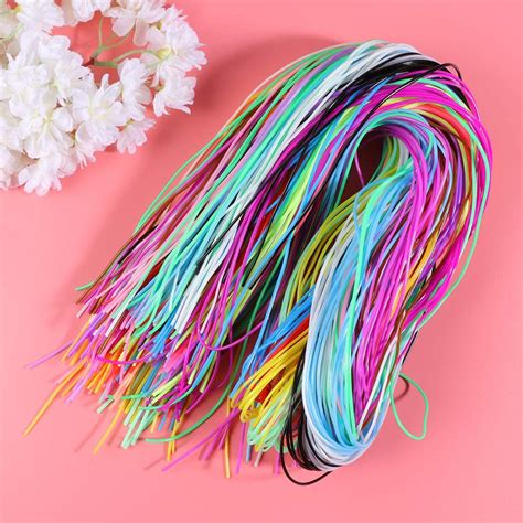 Healifty 200pcs Plastic Lacing Cord Colorful Braided Rope ...