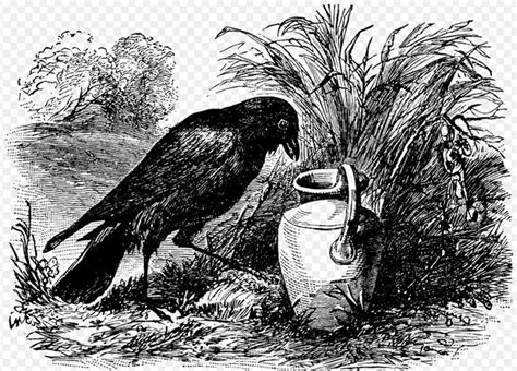 The Crow And The Pitcher Aesop Fables Ency123