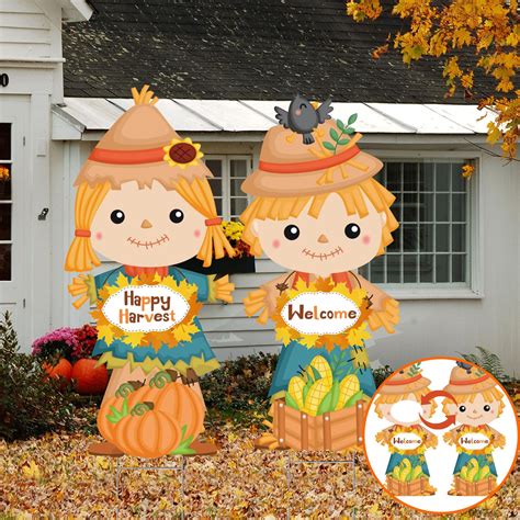 Fall Scarecrow Yard Decorations 32 X 15 Inch Scarecrow Yard Signs