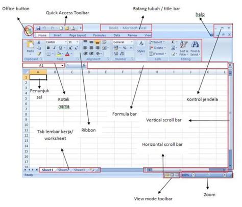 Tampilan Lembar Kerja Microsoft Excel 2007 Starter