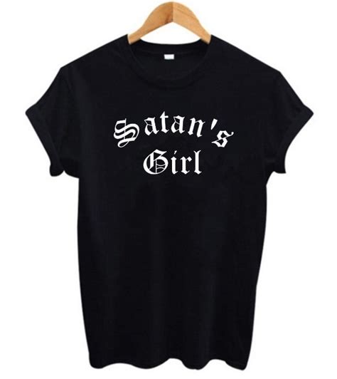 Satans Girl Shirt Satans Girl Letter Print Women Tshirts Cotton